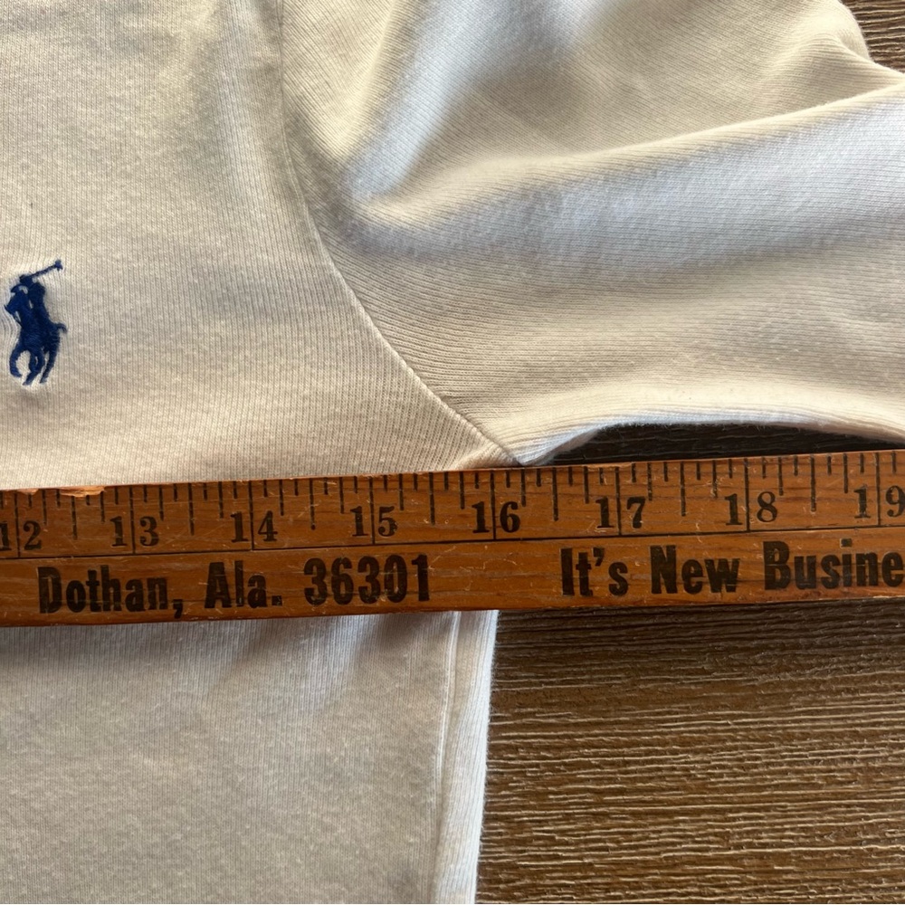 Ralph Lauren Sport White Long Sleeve Tee Blue Pony Logo M Late Y2K Preppy - Picture 7 of 9